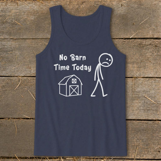 No Barn Time Today Tank Top - Navy
