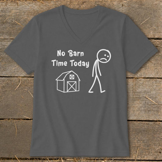 No Barn Time Today V-neck - Asphalt