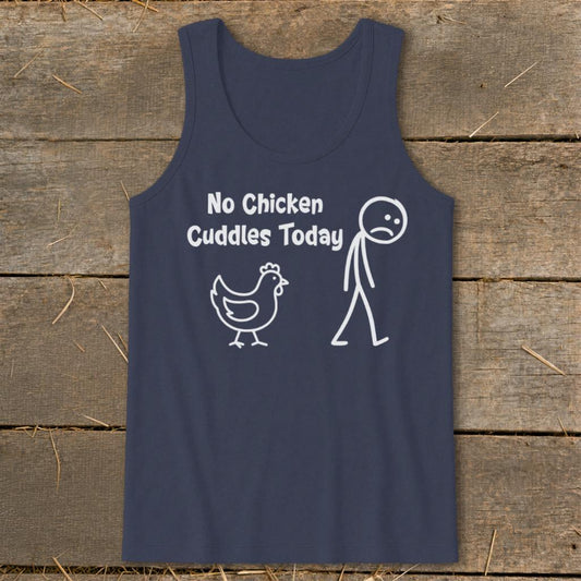 No Chicken Cuddles Today Tank Top - Navy