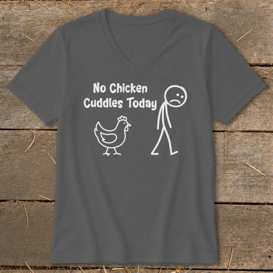No Chicken Cuddles Today V-neck - Asphalt