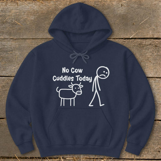 No Cow Cuddles Today Hoodie - Navy