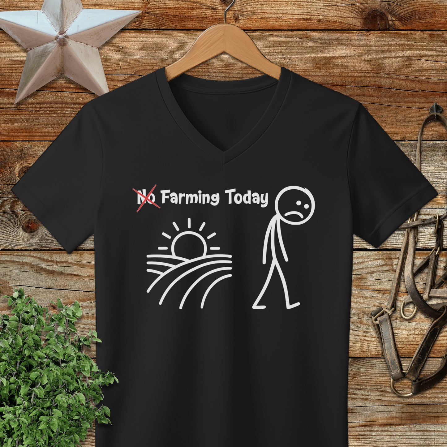 No Farming Today V-neck