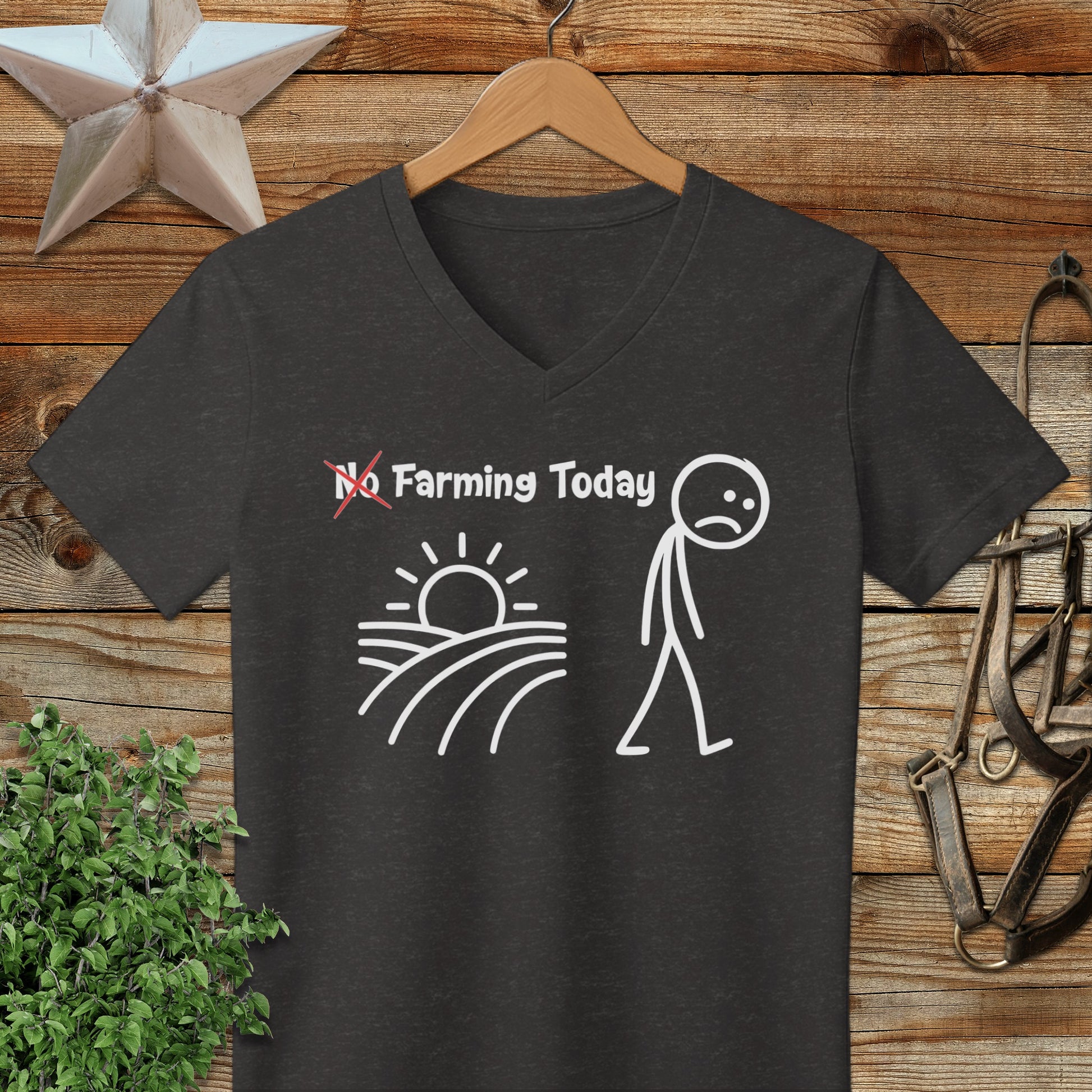 No Farming Today V-neck