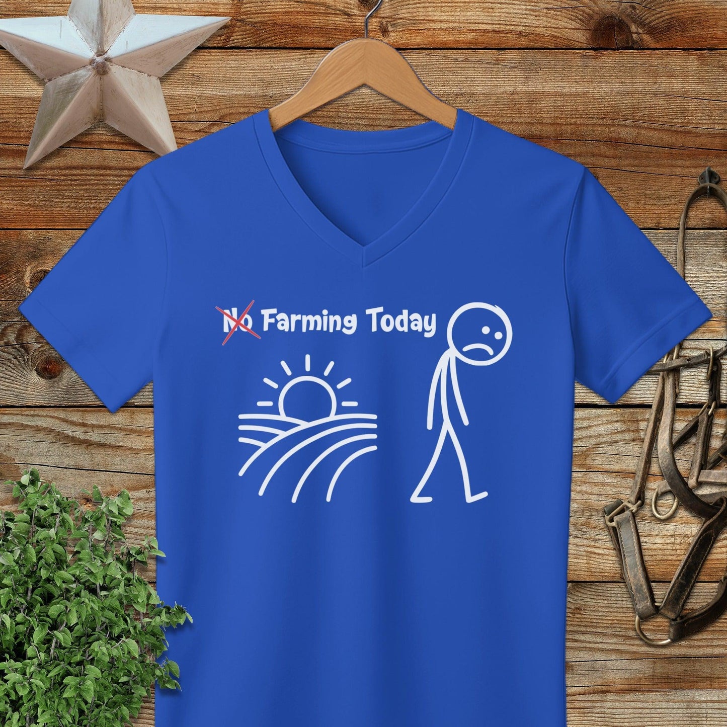 No Farming Today V-neck