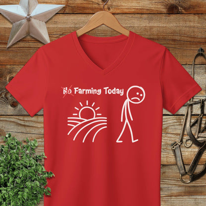 No Farming Today V-neck