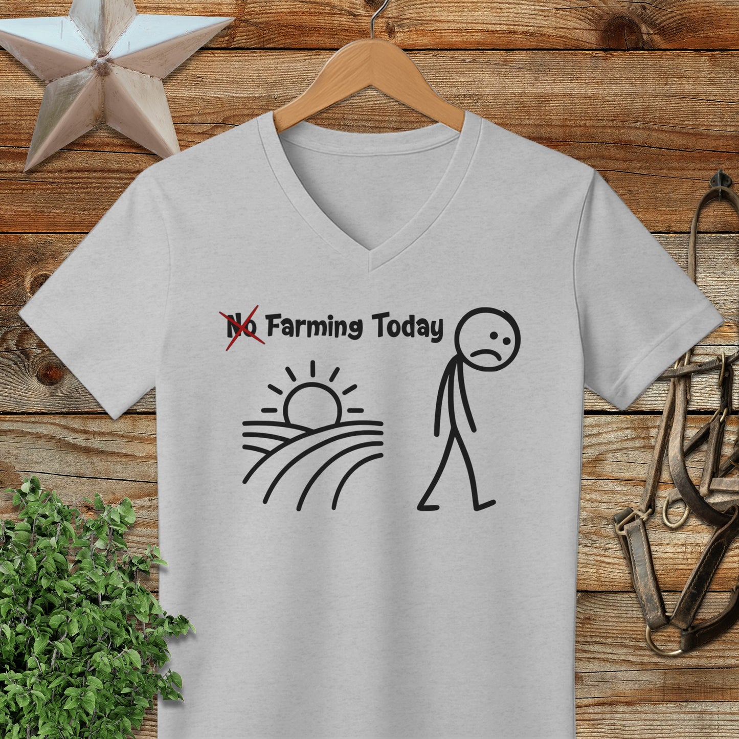No Farming Today V-neck
