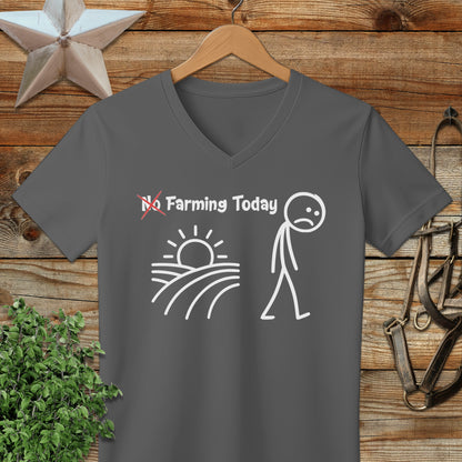 No Farming Today V-neck