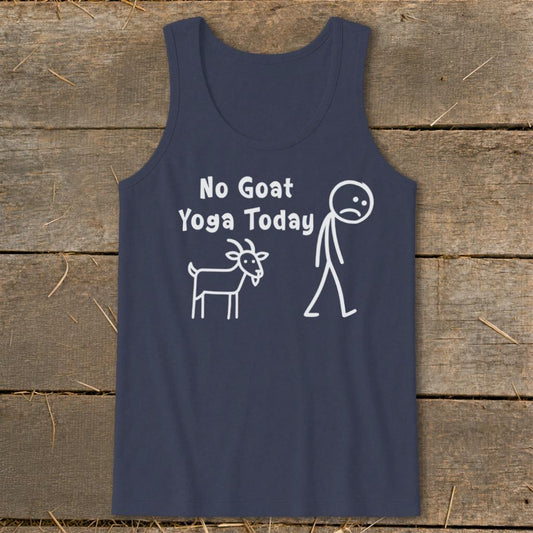 No Goat Yoga Today Tank Top - Navy