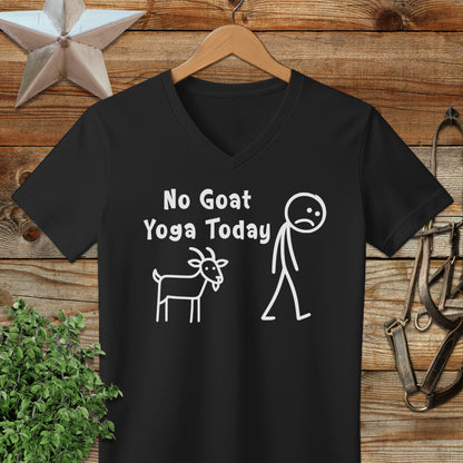 No Goat Yoga Today V-neck