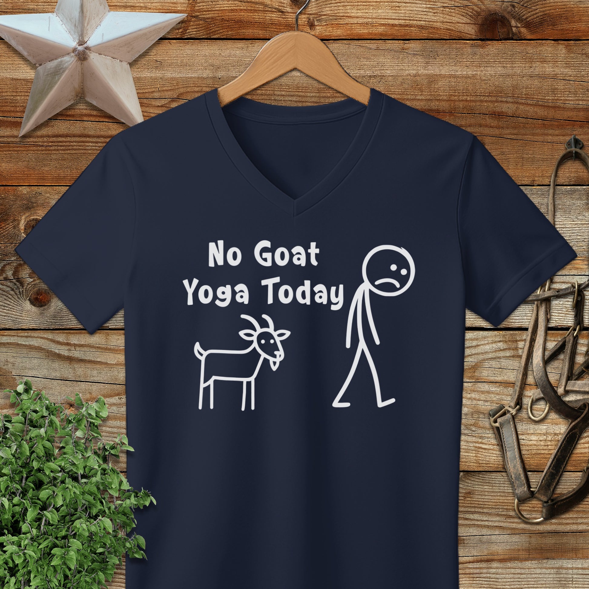 No Goat Yoga Today V-neck