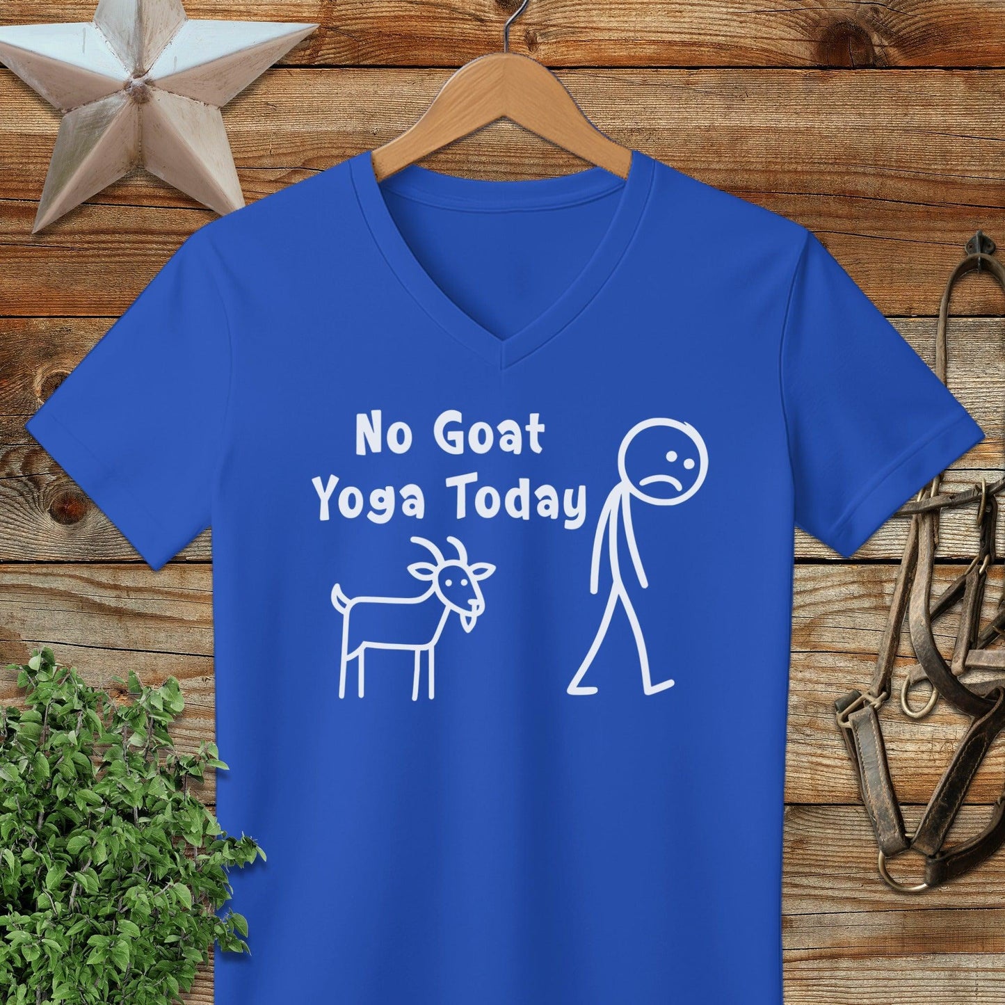 No Goat Yoga Today V-neck