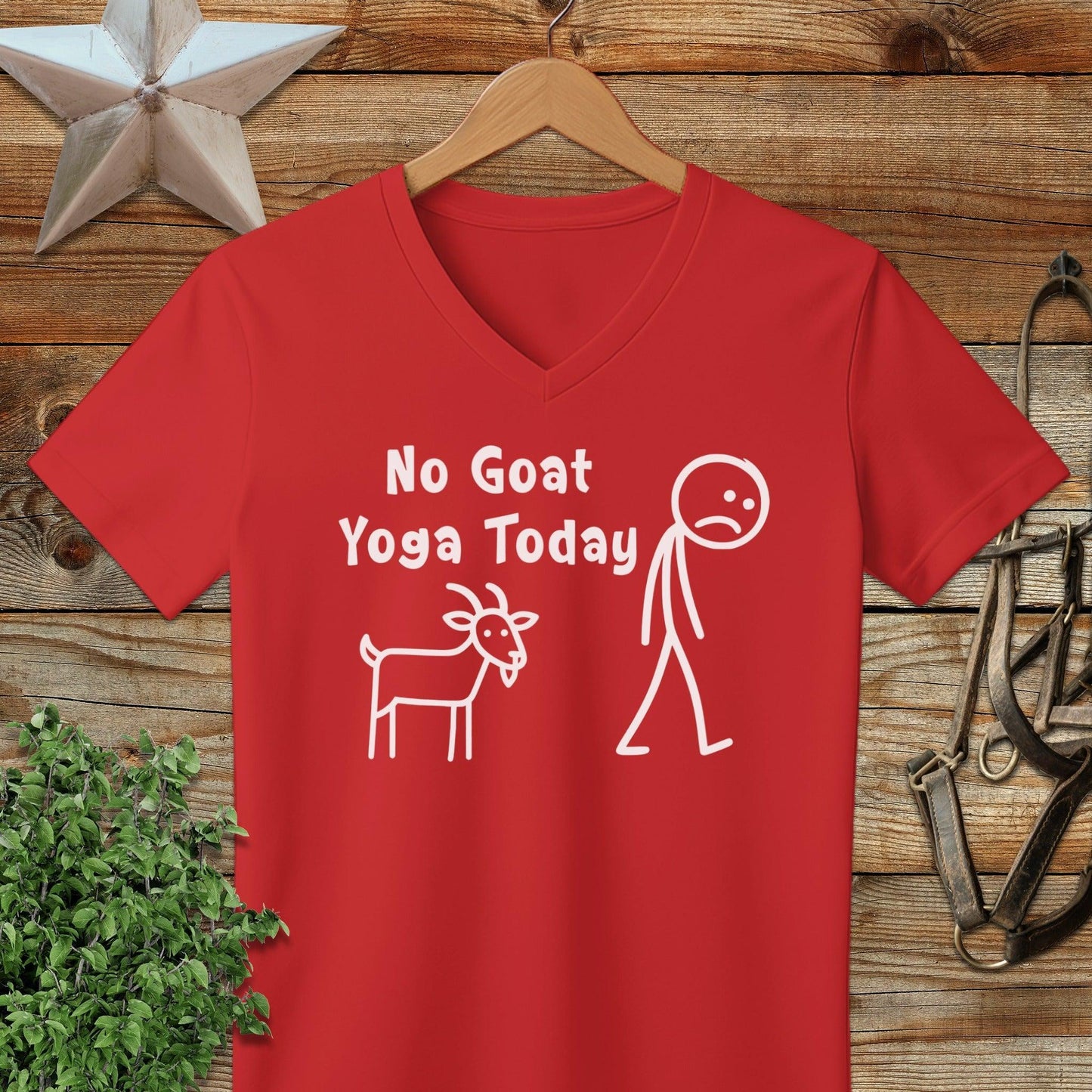 No Goat Yoga Today V-neck