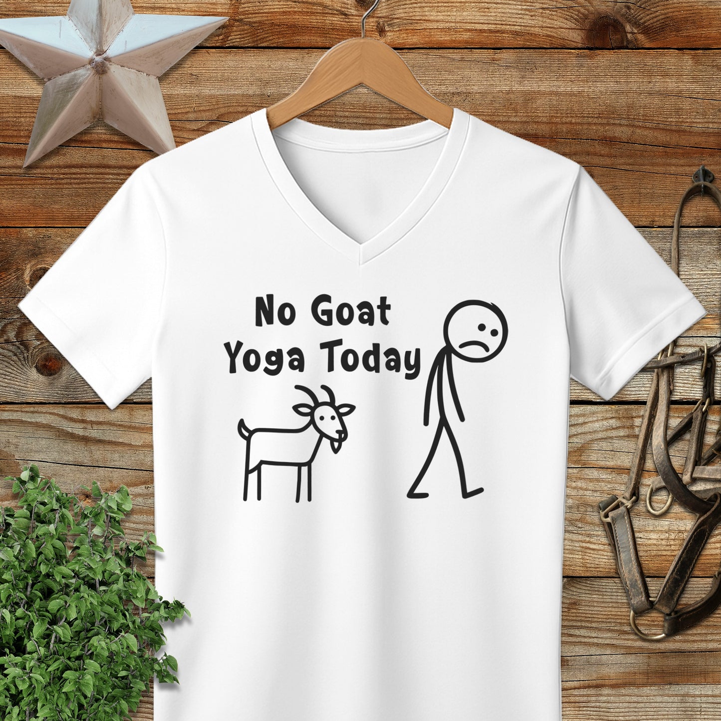 No Goat Yoga Today V-neck