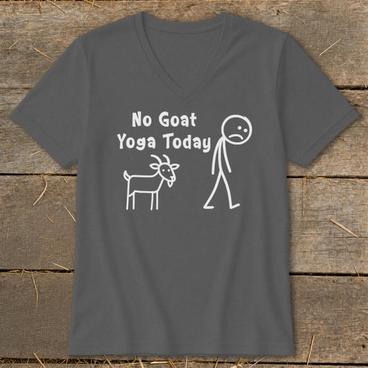 No Goat Yoga Today V-neck - Asphalt