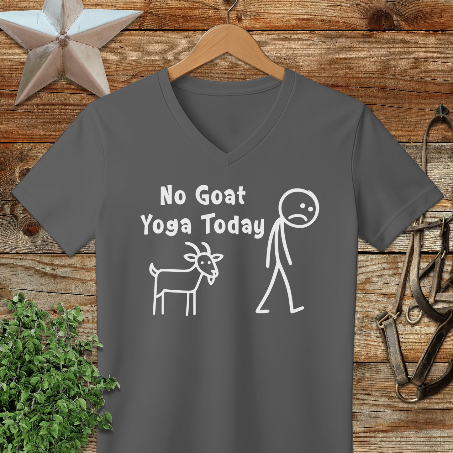 No Goat Yoga Today V-neck