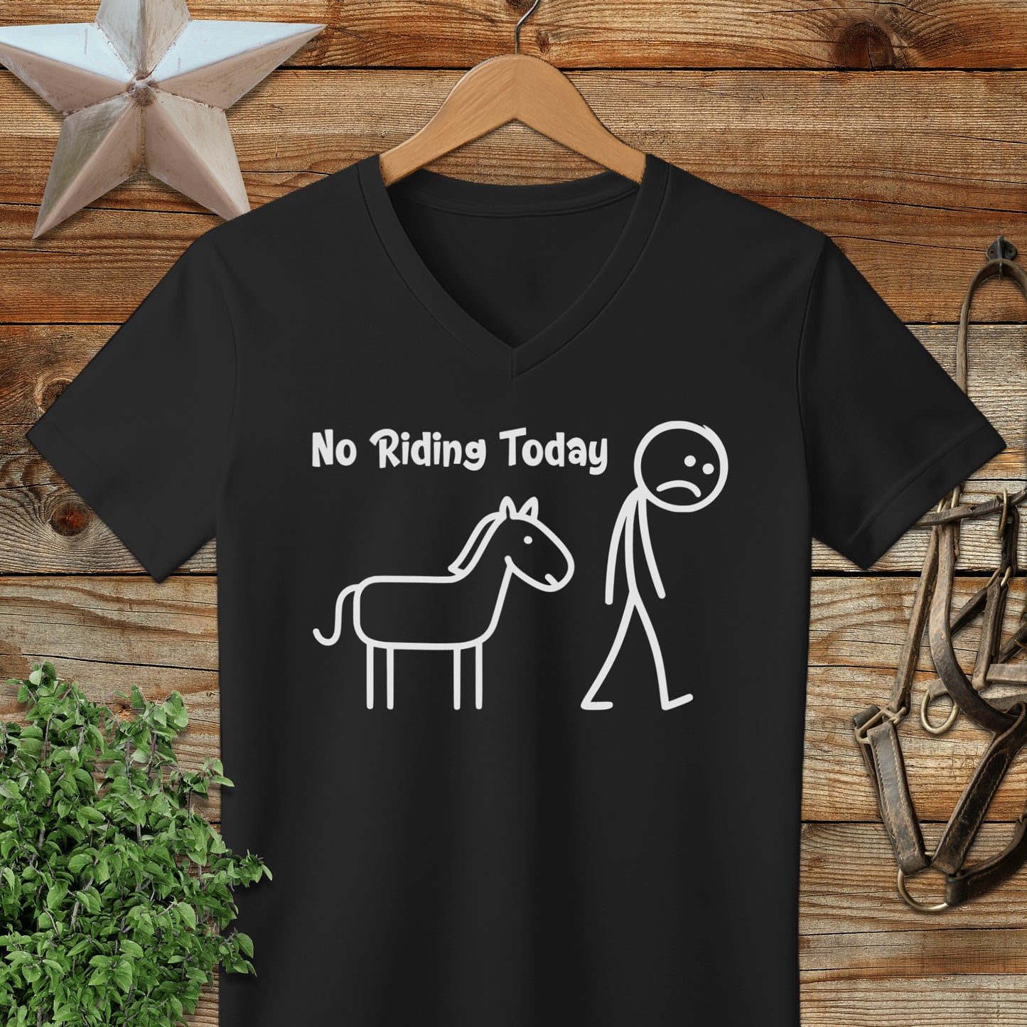 No Riding Today V-neck