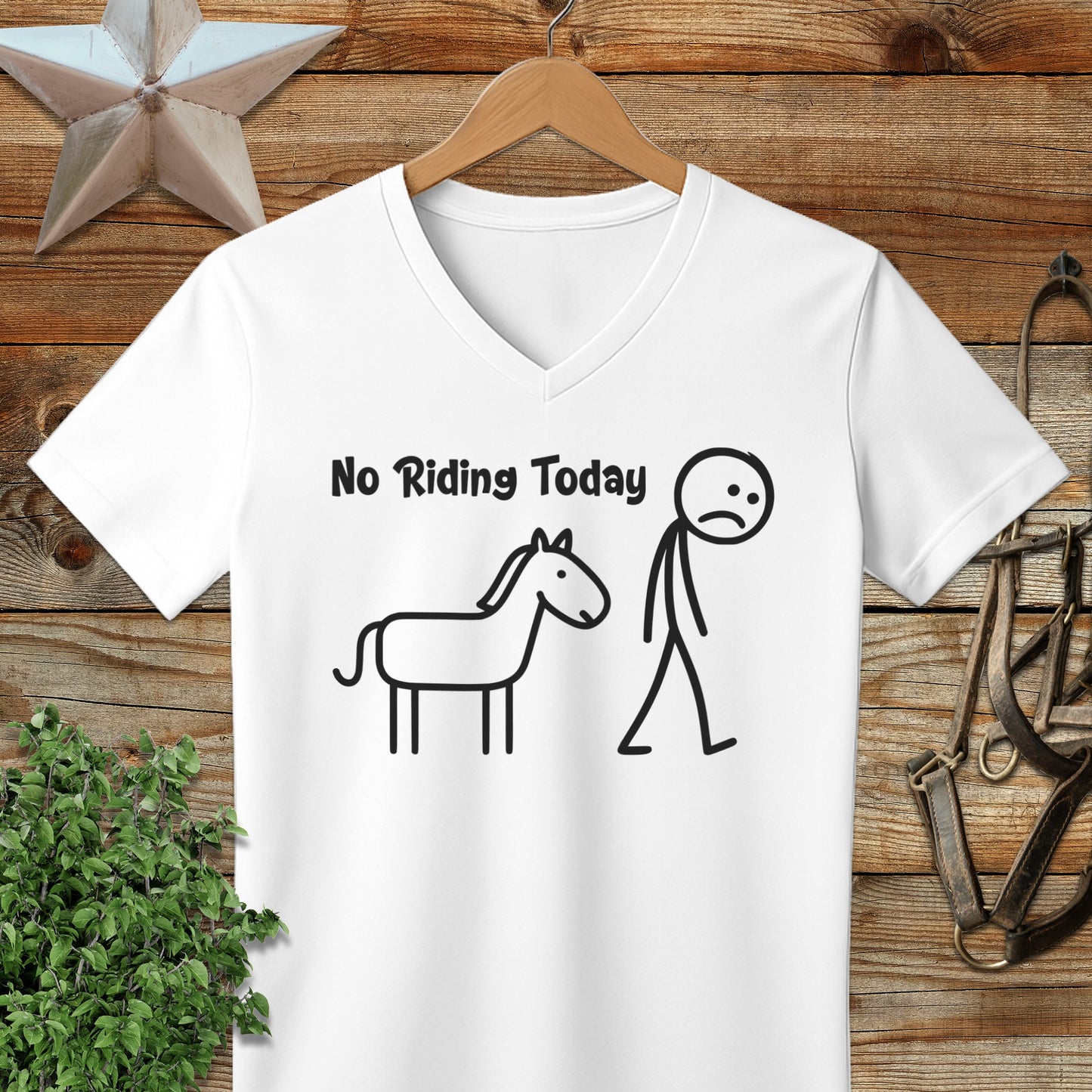 No Riding Today V-neck
