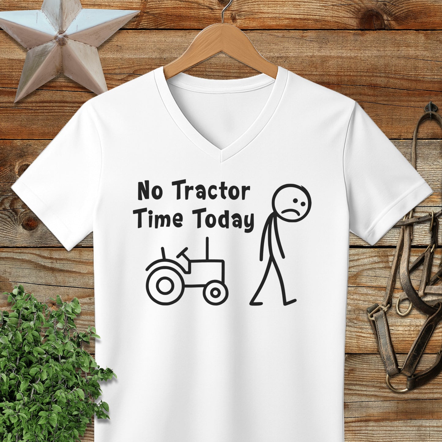 No Tractor Time Today V-neck