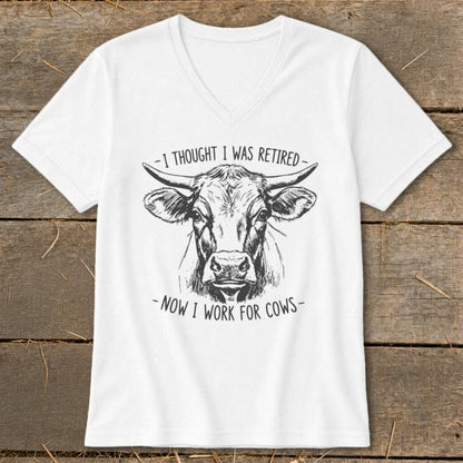 Now I Work for Cows V-neck