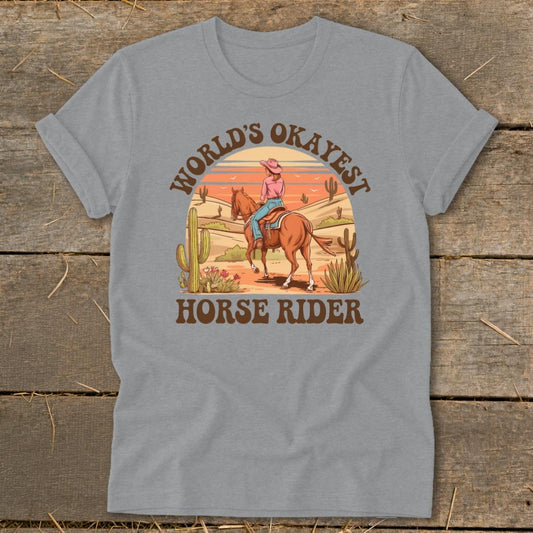Okayest Horse Rider Softstyle Tee - Sport Grey