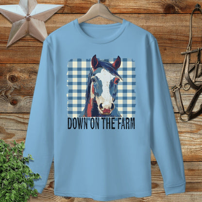 On The Farm Horse Long Sleeve Tee