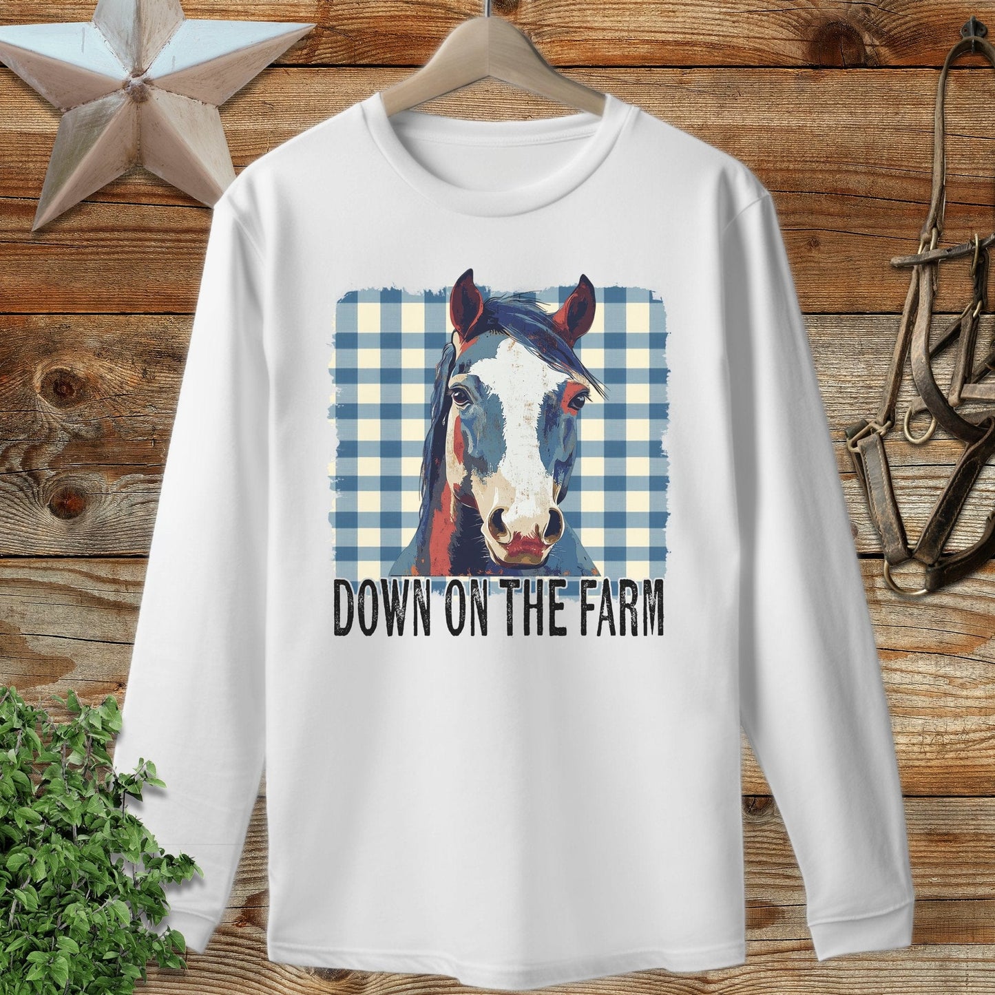 On The Farm Horse Long Sleeve Tee