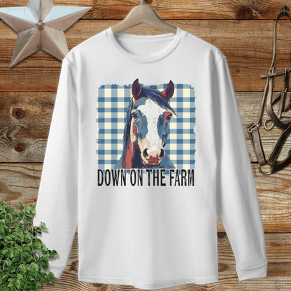 On The Farm Horse Long Sleeve Tee