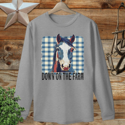On The Farm Horse Long Sleeve Tee