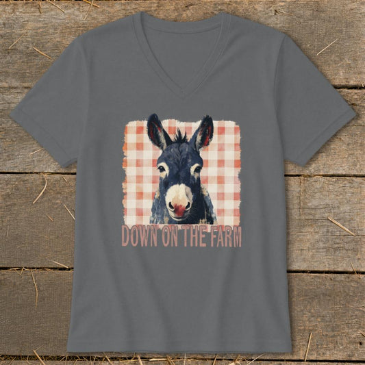 On The Farm Mule V-neck - Asphalt