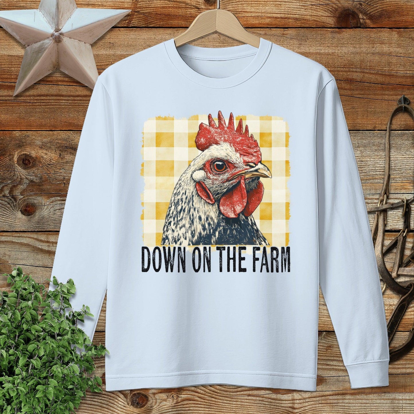 On the Farm Chicken Long Sleeve Tee