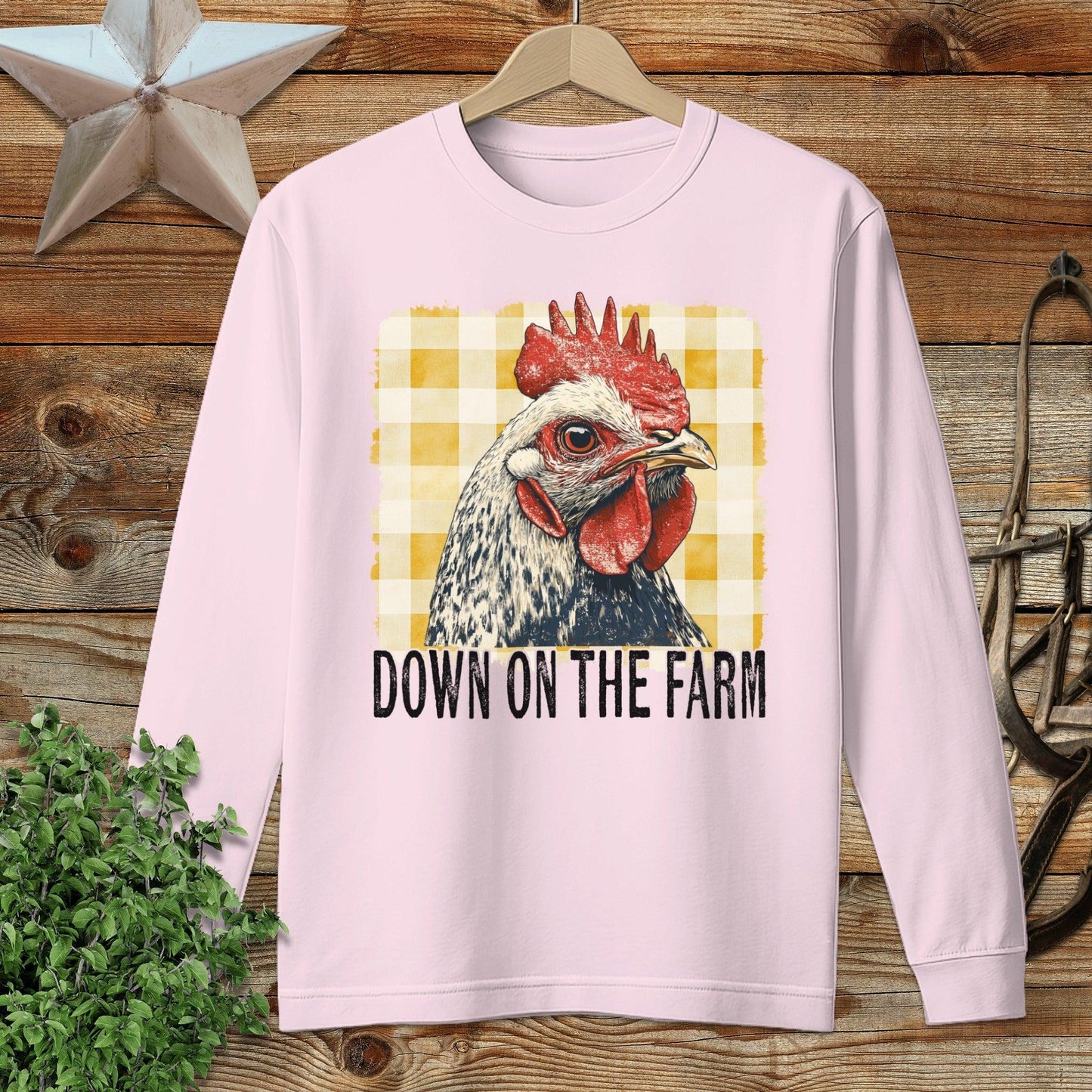 On the Farm Chicken Long Sleeve Tee