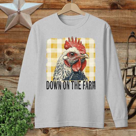 On the Farm Chicken Long Sleeve Tee