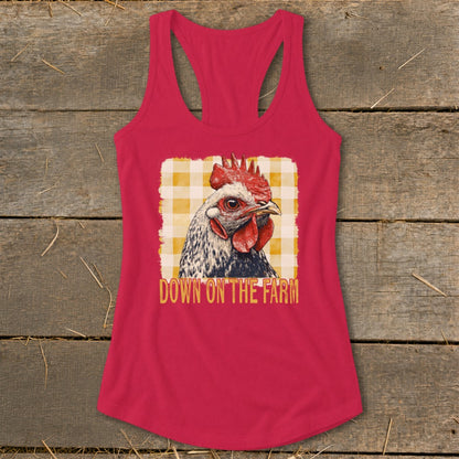 On the Farm Chicken Racerback Tank