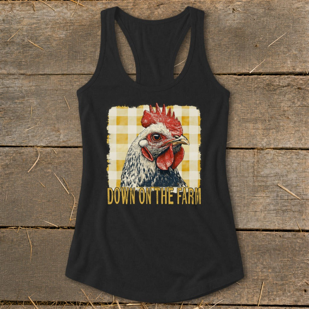 On the Farm Chicken Racerback Tank