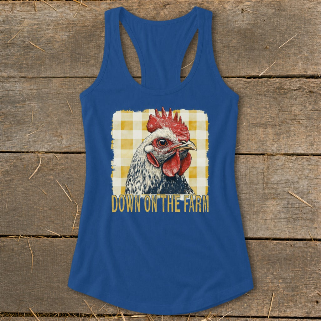 On the Farm Chicken Racerback Tank