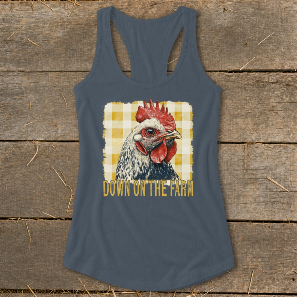 On the Farm Chicken Racerback Tank