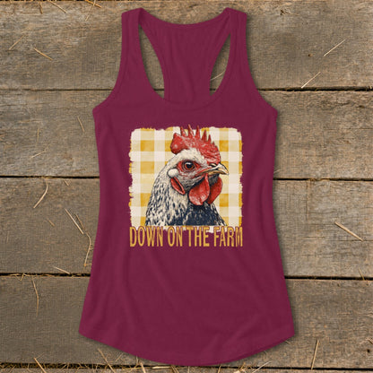 On the Farm Chicken Racerback Tank