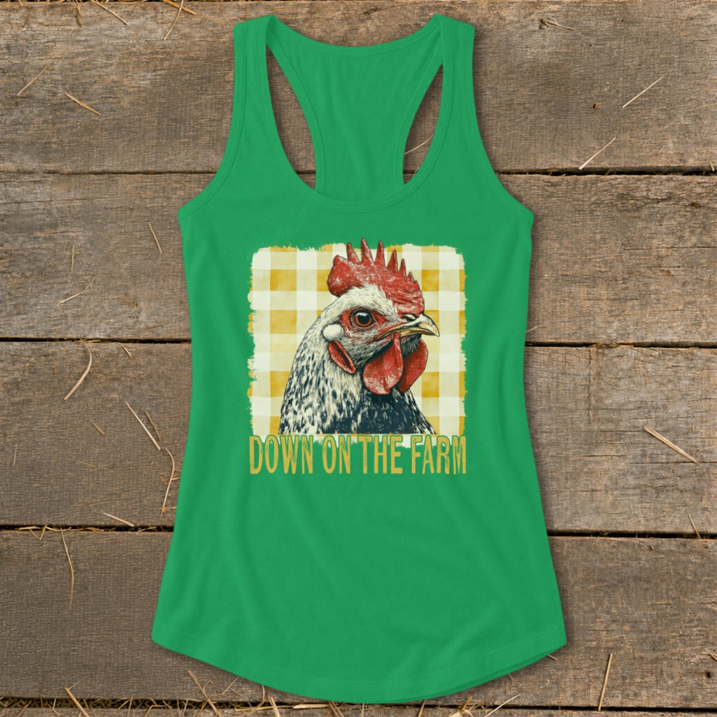 On the Farm Chicken Racerback Tank