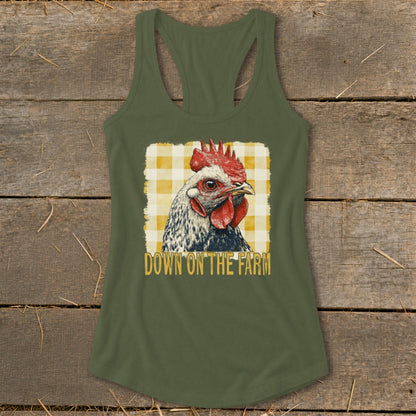 On the Farm Chicken Racerback Tank