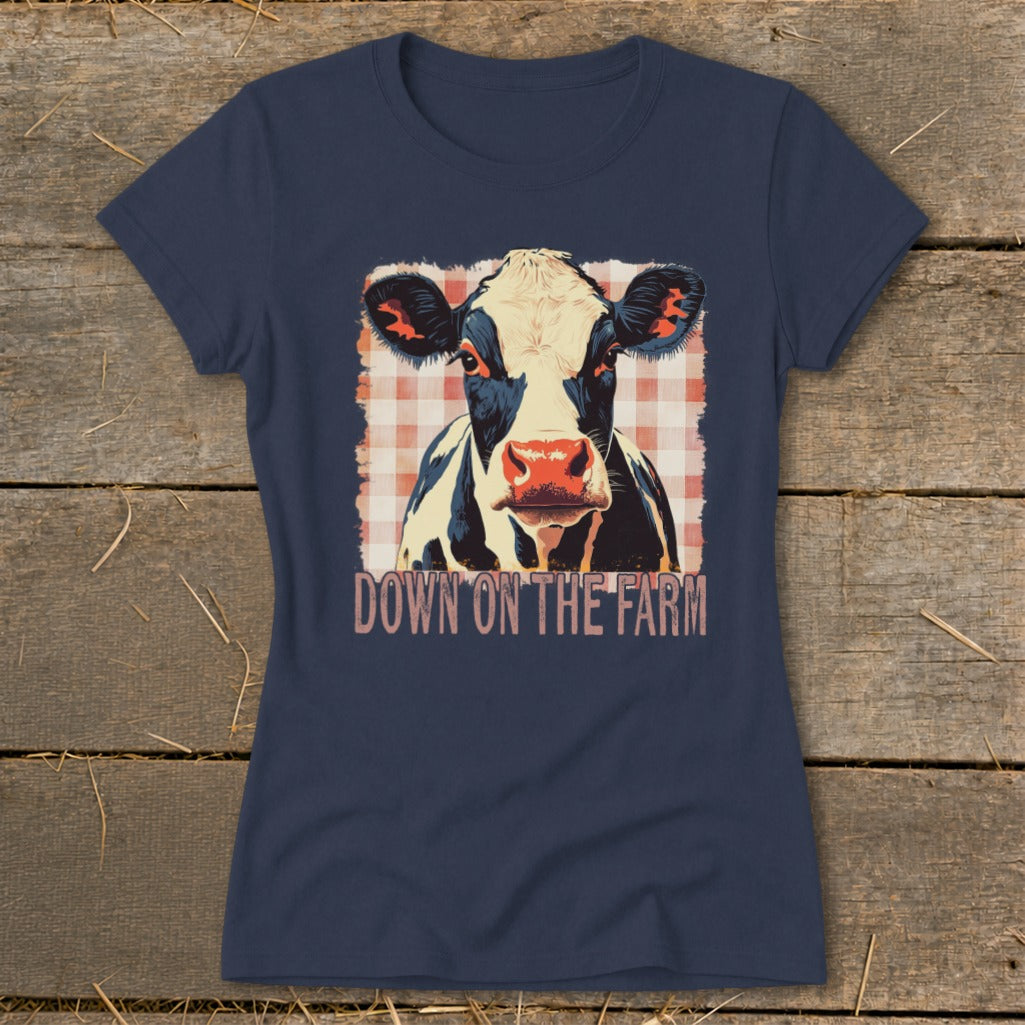 On the Farm Cow Ladies Tee