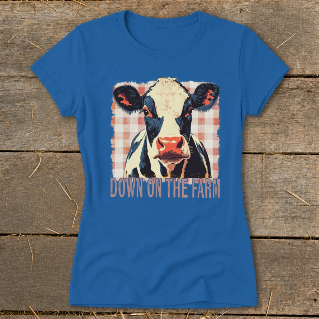 On the Farm Cow Ladies Tee