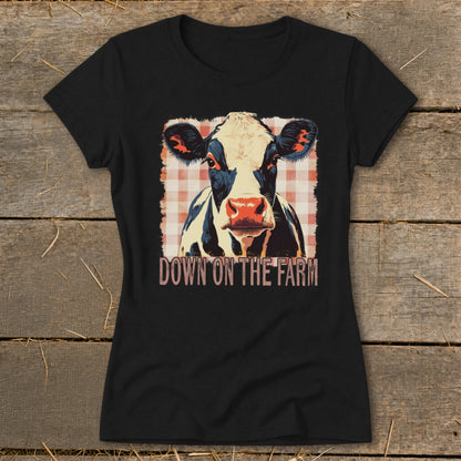 On the Farm Cow Ladies Tee