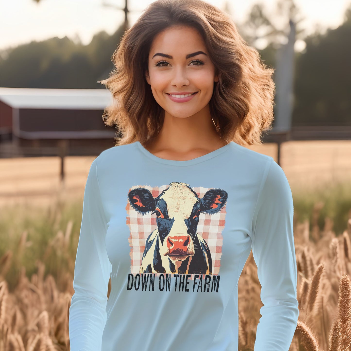 On the Farm Cow Long Sleeve Tee