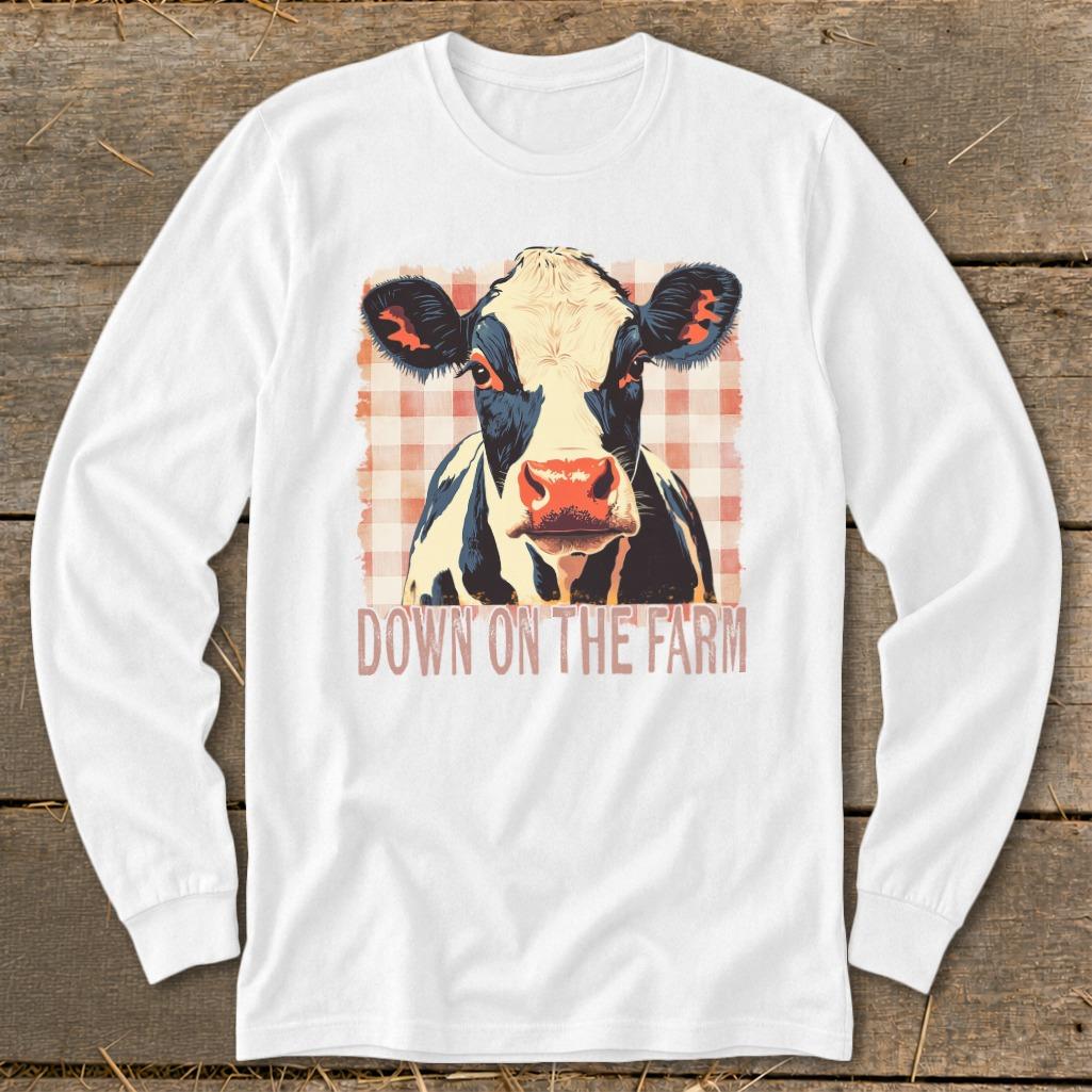 On the Farm Cow Long Sleeve Tee