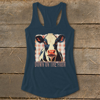 On the Farm Cow Racerback Tank