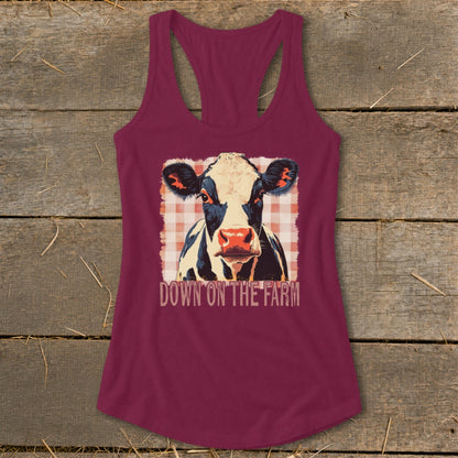 On the Farm Cow Racerback Tank