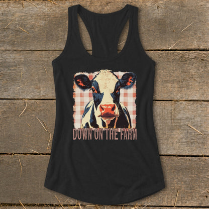 On the Farm Cow Racerback Tank