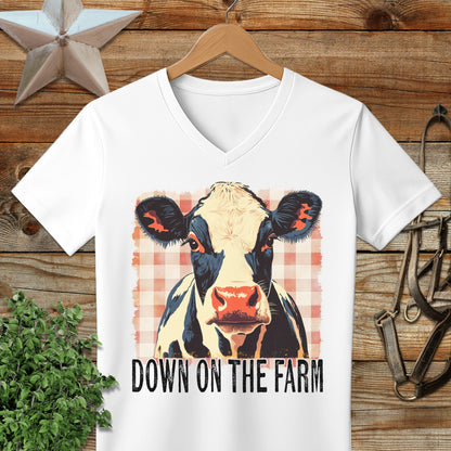 On the Farm Cow V-neck