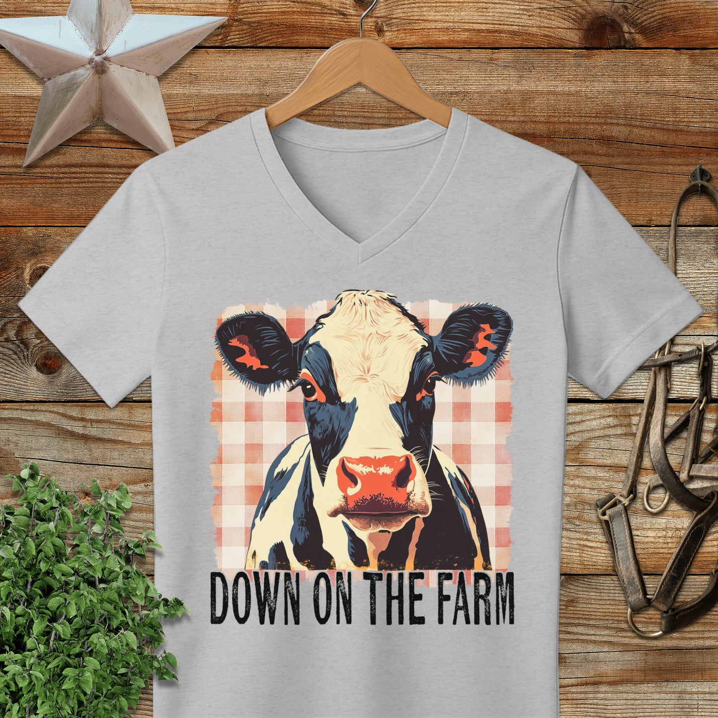 On the Farm Cow V-neck