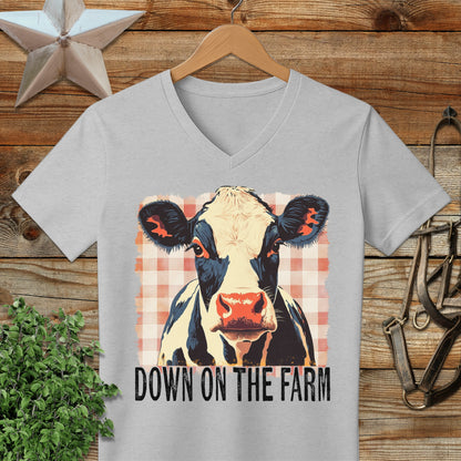 On the Farm Cow V-neck